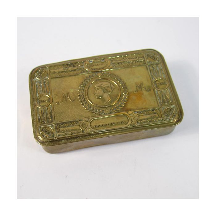 christmas 1914 brass tin