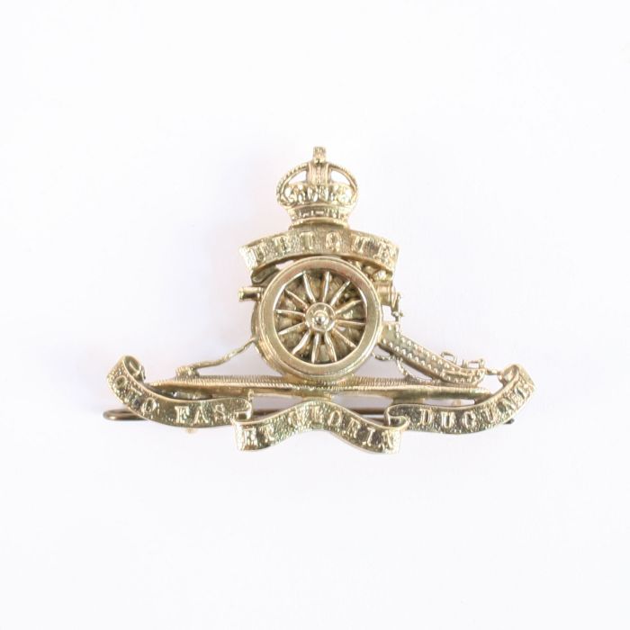 Royal Artillery Brass Kings Crown Cap Badge