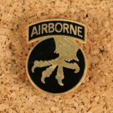 US 17th Airborne Division metal DI badge. Pin back.
