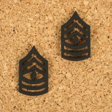 USMC First Sergeant Collar Rank Badges in Black Metal