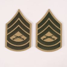 USMC Gunnery Sergeant Stripes Green on Tan for khaki Shirt