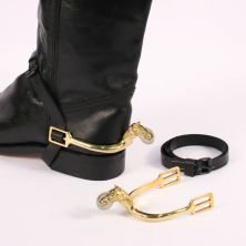 Cowboy or Cavalry Spurs with Horse Head Design and Straps