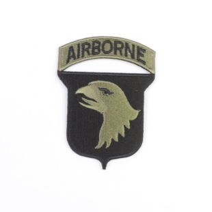 101st Airborne shoulder Patch subdued green and black Machine Made