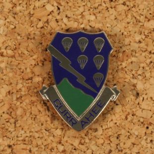 101st Airborne Currahee 506th PIR metal DI badge. Style 1