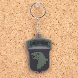 D Day 44 80th Anniversary 101st airborne Badge shaped Rubber Key Ring