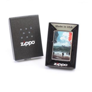 D Day Landings Zippo. Genuine Zippo with a picture of the Normandy Landings