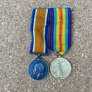 WW1 Pair Medal Group to Pte G Goodfellow 27582 Border Reg