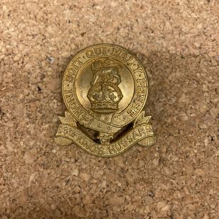 14th Kings hussars all brass WW1 Economy cap badge 