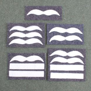 Luftwaffe WW2 Combat Rank Patch for Jump Smock Pack of 5 Assorted Ranks on Blue Wool