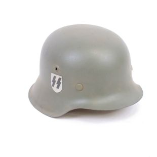 M42 Original German helmet with Single SS decal 57cms by Sachsiche Emailier Stanzerke