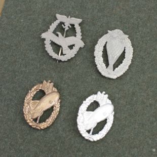 Pack of 4 German WW2 Army Badges inc Ballonist pilots and NSFK pilots badge