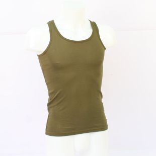 Green Cotton Singlet Army Vest