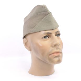 USMC WW2 Garrison Cap made in HBT Green Fabric