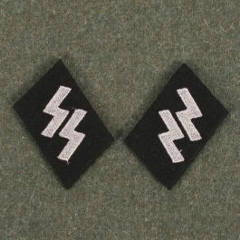 SS Double SS Runes Mans Collar Tabs