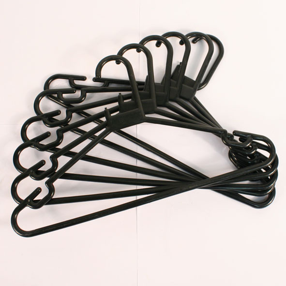 black plastic coat hangers